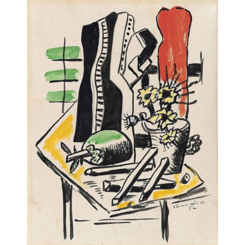 Fernand Leger, Çiçek Tabağı Natürmortu Fernand Leger, Çiçek Tabağı Natürmortu