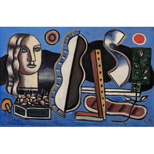 Fernand Leger, Objets Contrastes Sur Fond Bleu Fernand Leger, Objets Contrastes Sur Fond Bleu