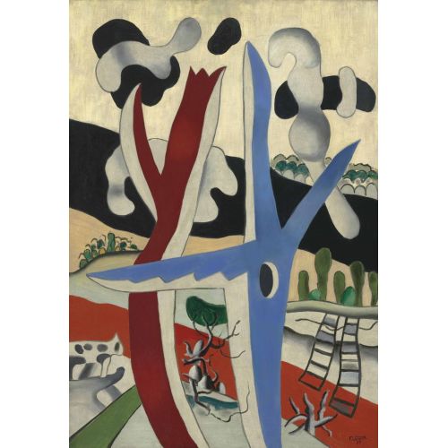 Fernand Leger, Paysage A L Arbre Bleu Fernand Leger, Paysage A L Arbre Bleu
