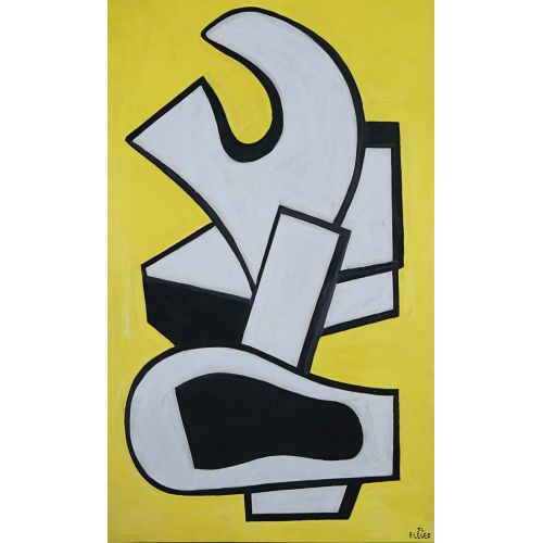 Fernand Leger, Peinture Murale Sur Fond Jaune Fernand Leger, Peinture Murale Sur Fond Jaune