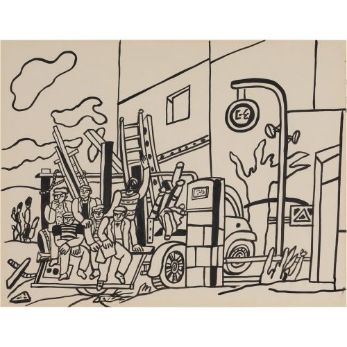 Fernand Leger, Personnages Au Camion De Garme Le Garage Fernand Leger, Personnages Au Camion De Garme Le Garage