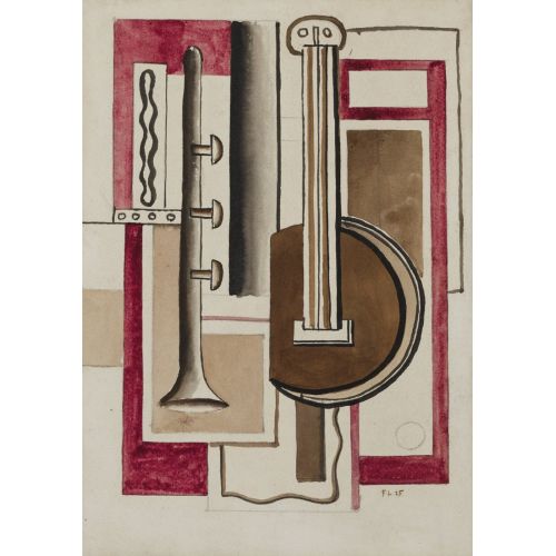 Fernand Leger, Composition A La Mandoline Et A La Trompette Fernand Leger, Composition A La Mandoline Et A La Trompette