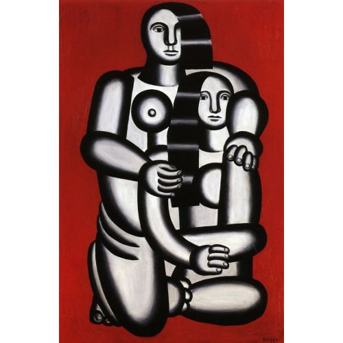 Fernand Leger, Two Figures, Naked On Red Bottom Fernand Leger, Two Figures, Naked On Red Bottom