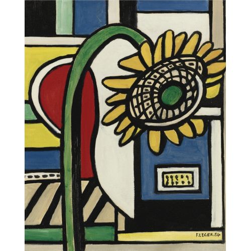 Fernand Leger, Un Tournesol Sur Fond Polychrome Fernand Leger, Un Tournesol Sur Fond Polychrome