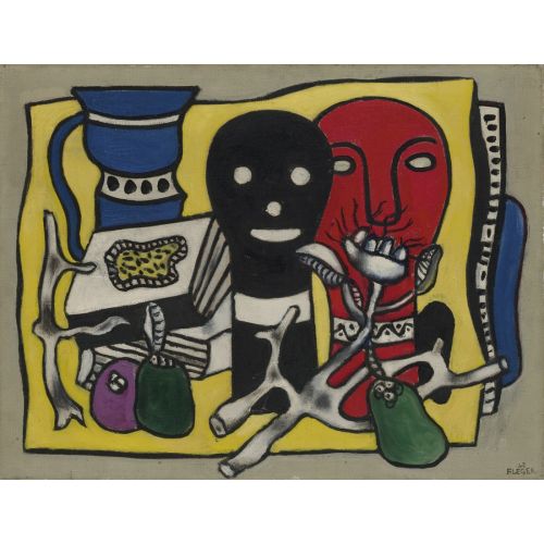 Fernand Leger, Composition Aux Deux Masques Les Deux Jeannette