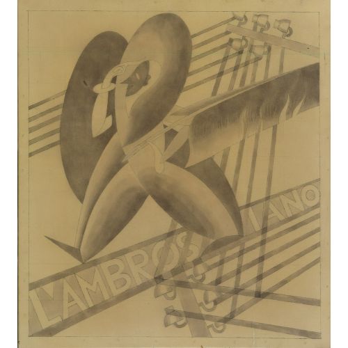 Fortunato Depero, Bozzetto di copertina per L Ambrosiano Futurism Fortunato Depero, Bozzetto di copertina per L Ambrosiano Futurism Art Movements