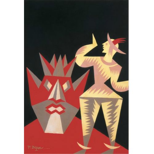 Fortunato Depero, Figura mascherata Futurism Fortunato Depero, Figura mascherata Futurism Art Movements