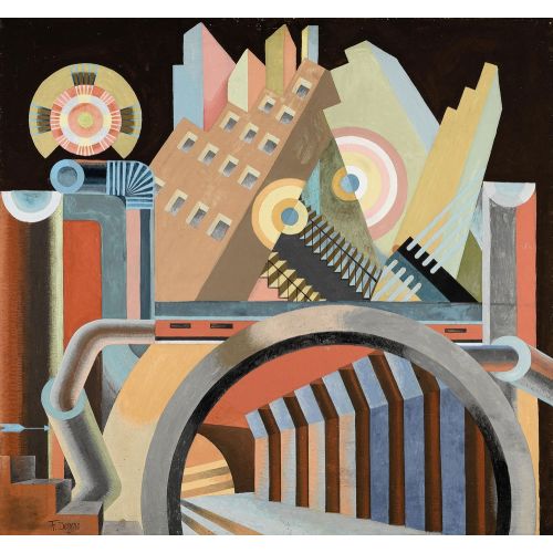 Fortunato Depero, Grattacieli e tunnel Futurism Fortunato Depero, Grattacieli e tunnel Futurism Art Movements