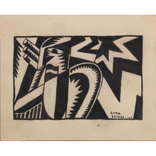 Fortunato Depero, Ritratto di Clavel Futurism Fortunato Depero, Ritratto di Clavel Futurism Art Movements