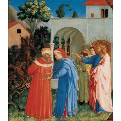 Fra Angelico, Havari Büyük Aziz Yakup'un Büyücü Hermogenes'i Serbest Bırakması Fra Angelico, Havari Büyük Aziz Yakup'un Büyücü Hermogenes'i Serbest Bırakması Gotik Sanat Akımları