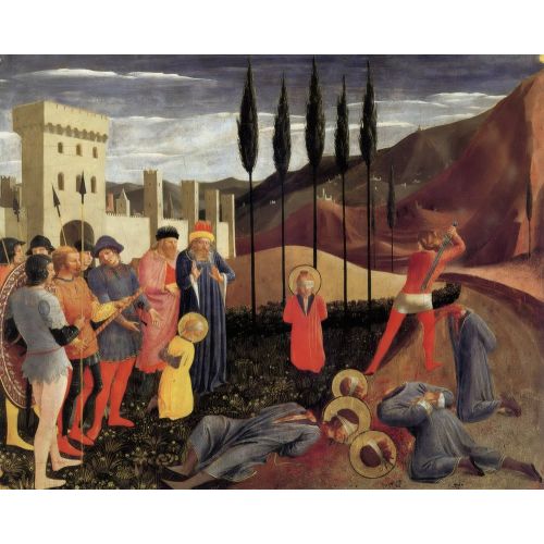 Fra Angelico, Aziz Cosmas ve Aziz Damian'ın Başının Kesilmesi Fra Angelico, Aziz Cosmas ve Aziz Damian'ın Başının Kesilmesi Gotik Sanat Akımları