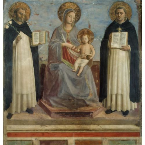 Fra Angelico, Aziz Dominika ve Aziz Thomas Aquinas ile Madonna ve Çocuk İsa Fra Angelico, Aziz Dominika ve Aziz Thomas Aquinas ile Madonna ve Çocuk İsa Gotik Sanat Akımları