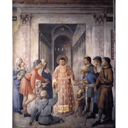 Fra Angelico, Aziz Lawrence Sadaka Dağıtıyor Fra Angelico, Aziz Lawrence Sadaka Dağıtıyor Gotik Sanat Akımları