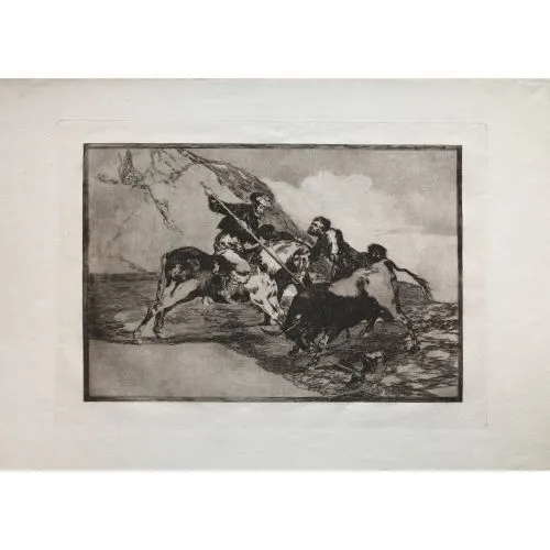 Francisco Goya, Eski İspanyolların Horseba Boğalarını Avlama Yoluyla Boğa Güreşi Romantizm Francisco Goya, Eski İspanyolların Horseba Boğalarını Avlama Yoluyla Boğa Güreşi Romantizm Sanat Akımları Kanvas
