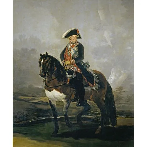 Francisco Goya, Carlos Iv At Sırtında Romantizm Francisco Goya, Carlos Iv At Sırtında Romantizm Sanat Akımları Kanvas Efektli Tablo, Resim Kağıdı Baskısı
