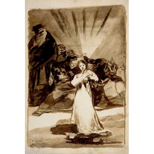 Francisco Goya, Allegory Karanlık Ruhların Yarattığı Işıltılı Bir Figürle Francisco Goya, Allegory Karanlık Ruhların Yarattığı Işıltılı Bir Figürle