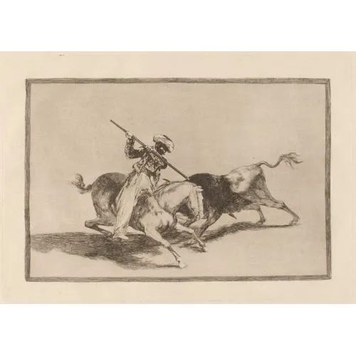 Francisco Goya, Mağribi Gazul Sırayla Boğa Atan İlk Kişi Romantizm Francisco Goya, Mağribi Gazul Sırayla Boğa Atan İlk Kişi Romantizm Sanat Akımları Kanvas Efektli Tablo, Resim Kağıdı