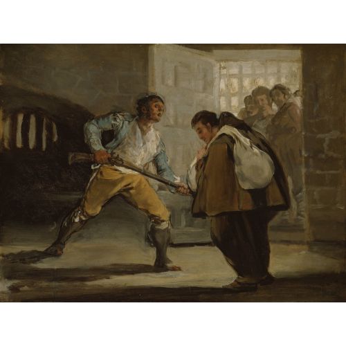 Francisco Goya, El Maragato Threatens Friar Pedro De Zaldivia With His Gun Romance Art Movements Canvas, Drawing Paper Prints