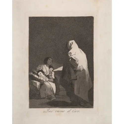 Francisco Goya, İşte Bogieman Geliyor Romantizm Sanat Akımları Kanvas Efektli Tablo, Resim Kağıdı Baskısı