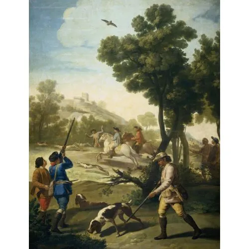 Francisco Goya, Hunting Romance Francisco Goya, Hunting Romance Art Movements Canvas, Drawing Paper Prints, Reproduction Oil Painting and High Resolution Image