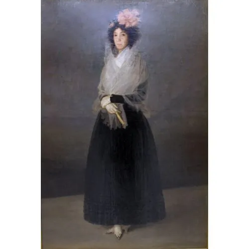 Francisco Goya, Carpio Marchesa Della Solananın Kontesleri Romantizm Sanat Akımları Kanvas Efektli Tablo, Resim Kağıdı