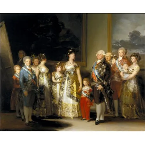Francisco Goya, Carlos Ivün Ailesi Portreler Baskı Tablo Kanvas Efektli Tablo, Resim Kağıdı Baskısı, Reprodüksiyon ve