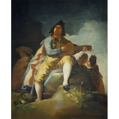 Francisco Goya, Gitar Majo Romantizm Francisco Goya, Gitar Majo Romantizm Sanat Akımları Kanvas Efektli Tablo, Resim Kağıdı Baskısı, Reprodüksiyon ve Yüksek