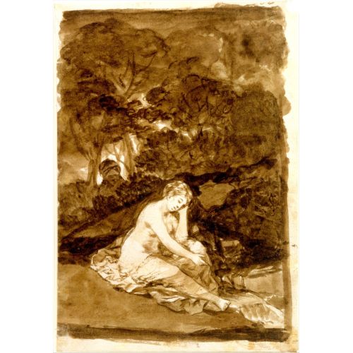 Francisco Goya, A Nude Woman Seated Beside A Brook Francisco Goya, A Nude Woman Seated Beside A Brook