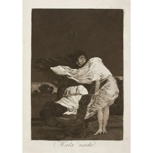 Francisco Goya, Kötü Gece Romantizm Sanat Akımları Kanvas Efektli Tablo, Resim Kağıdı Baskısı, Reprodüksiyon ve Yüksek