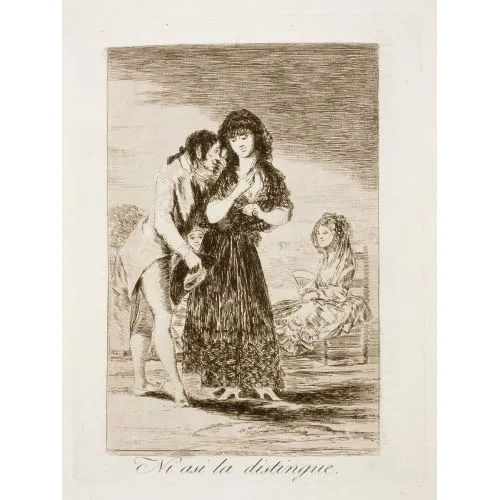 Francisco Goya, Bunu Bile Ayırt Etmiyor Romantizm Sanat Akımları Kanvas Efektli Tablo, Resim Kağıdı Baskısı