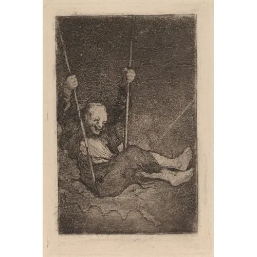 Francisco Goya, Bir Salıncakta Yaşlı Adam Romantizm Francisco Goya, Bir Salıncakta Yaşlı Adam Romantizm Sanat Akımları Kanvas Efektli Tablo, Resim Kağıdı Baskısı