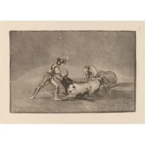 Francisco Goya, A Spanish Knight Kills A Bull After Losing The Horse