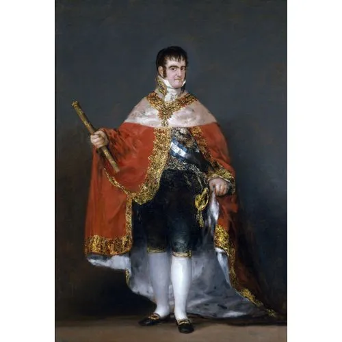 Francisco Goya, Ferdinand Vıı Portresi Romantizm Sanat Akımları Kanvas Efektli Tablo, Resim Kağıdı Baskısı