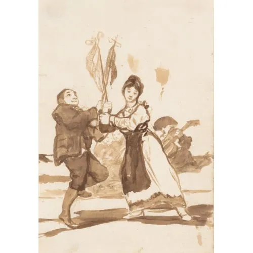 Francisco Goya, İl Dansı Romantizm Sanat Akımları Kanvas Efektli Tablo, Resim Kağıdı Baskısı, Reprodüksiyon ve Yüksek
