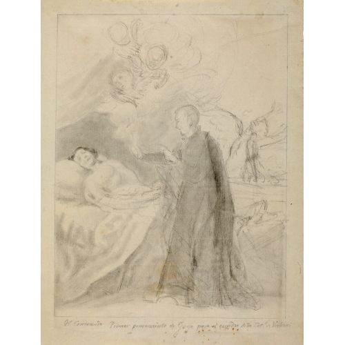 Francisco Goya, San De Borja Y El Moribundo Impenitente Romance Art Movements Canvas, Drawing Paper Prints, Reproduction Oil