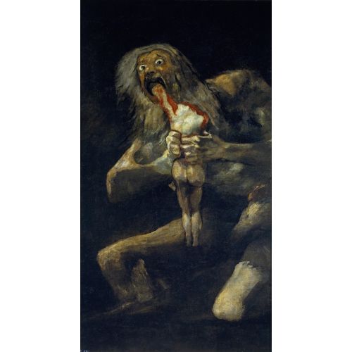 Francisco Goya, Satürn Çocuklarından Birini Yiyor Romantizm Francisco Goya, Satürn Çocuklarından Birini Yiyor Romantizm Sanat Akımları Kanvas Efektli Tablo, Resim Kağıdı Baskısı