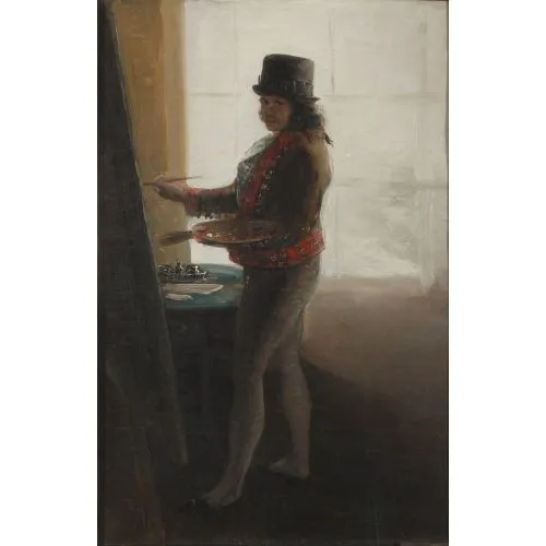 Francisco Goya, Self Portrait Before The Easel Romance Francisco Goya, Self Portrait Before The Easel Romance Art Movements Canvas, Drawing Paper Prints, Reproduction Oil Painting and