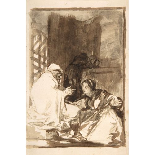 Francisco Goya, A Woman Kneeling Before An Old Man Francisco Goya, A Woman Kneeling Before An Old Man
