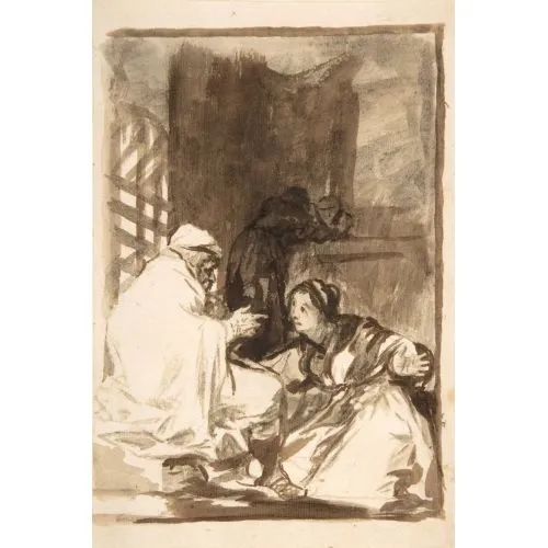 Francisco Goya, A Woman Kneeling Before An Old Man