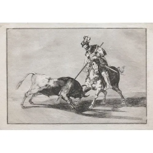 Francisco Goya, The Cid Campeador Spearing Another Bull Romance Francisco Goya, The Cid Campeador Spearing Another Bull Romance Art Movements Canvas, Drawing Paper Prints, Reproduction Oil