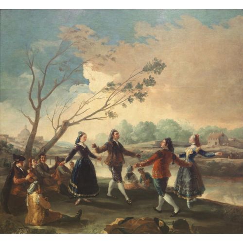 Francisco Goya, The Dance On The Banks Of The Manzanares Romance Art Movements Canvas, Drawing Paper Prints, Reproduction Oil