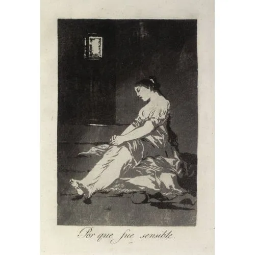 Francisco Goya, Hassas Olduğu İçin Romantizm Sanat Akımları Kanvas Efektli Tablo, Resim Kağıdı Baskısı, Reprodüksiyon