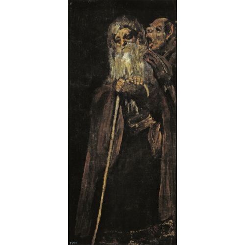 Francisco Goya, Two Old Men Romance Francisco Goya, Two Old Men Romance Art Movements Canvas, Drawing Paper Prints, Reproduction Oil Painting and High Resolution