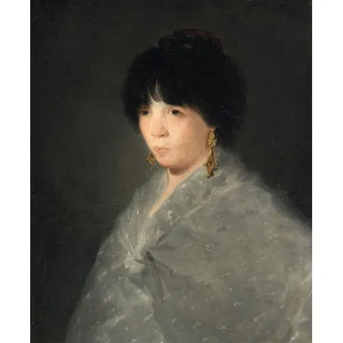 Francisco Goya, Gri Şallı Kadın Romantizm Francisco Goya, Gri Şallı Kadın Romantizm Sanat Akımları Kanvas Efektli Tablo, Resim Kağıdı Baskısı, Reprodüksiyon ve