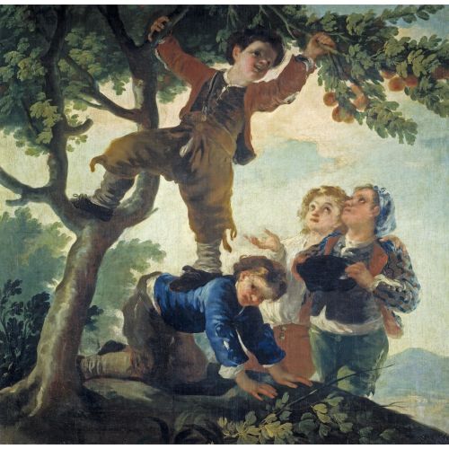 Francisco Goya, Boys Picking Fruit Romance Francisco Goya, Boys Picking Fruit Romance Art Movements Canvas, Drawing Paper Prints, Reproduction Oil Painting and High