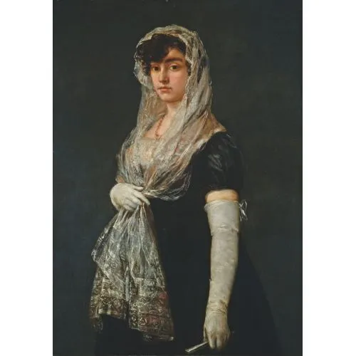 Francisco Goya, Mantilla Ve Basquina Giyen Genç Bayan Romantizm Francisco Goya, Mantilla Ve Basquina Giyen Genç Bayan Romantizm Sanat Akımları Kanvas Efektli Tablo, Resim Kağıdı