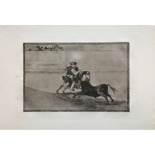 Francisco Goya, Boğa Güreşleri Ringde Bir İspanyol Atlı Şövalye Asistanların Yardımı Olmadan Kısa Mızrakları Kırıyor Romantizm Francisco Goya, Boğa Güreşleri Ringde Bir İspanyol Atlı Şövalye Asistanların Yardımı Olmadan Kısa Mızrakları