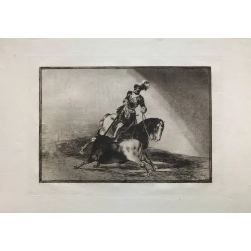 Francisco Goya, Bullfights Charles V Spearing A Bull Romance Francisco Goya, Bullfights Charles V Spearing A Bull Romance Art Movements Canvas, Drawing Paper Prints, Reproduction Oil