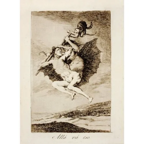 Francisco Goya, İşte O Gider Romantizm Francisco Goya, İşte O Gider Romantizm Sanat Akımları Kanvas Efektli Tablo, Resim Kağıdı Baskısı, Reprodüksiyon ve