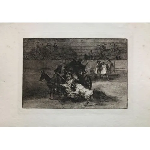 Francisco Goya, Bullfights Fight In A Carriage Harnessed To Two Mules Romance Francisco Goya, Bullfights Fight In A Carriage Harnessed To Two Mules Romance Art Movements Canvas, Drawing Paper Prints